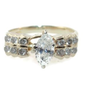 Ladies 1 Carat Diamond Marquise Cut Ring - Value $9,500